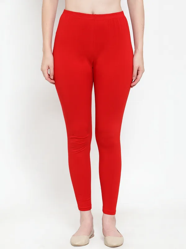 Red_Cotton_Lycra_Legging_For_Women