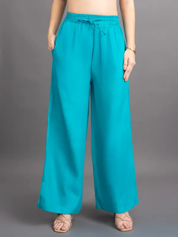 Turquoise_Blue_Rayon_Palazzo_For_Women