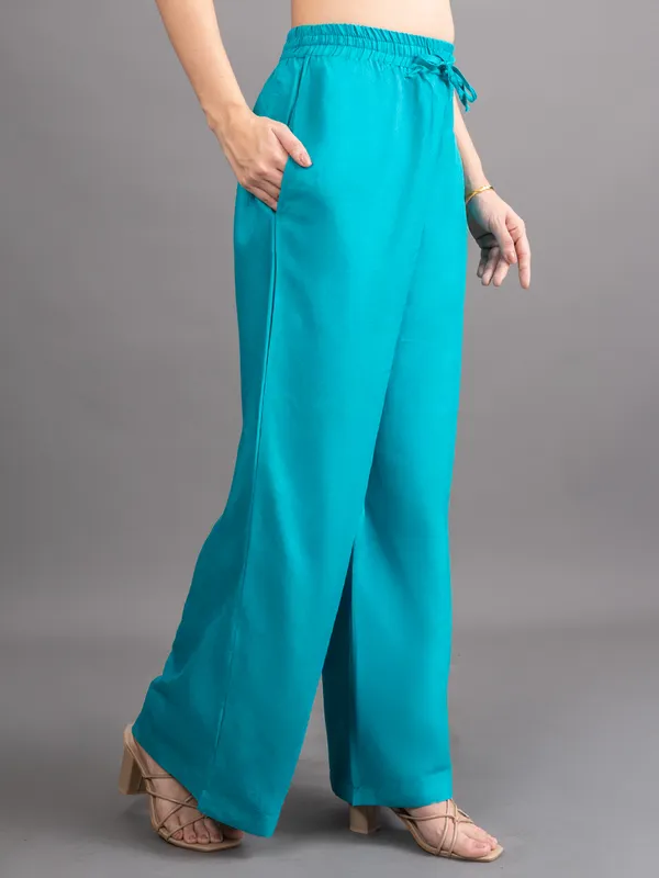 Turquoise_Blue_Rayon_Palazzo_For_Women