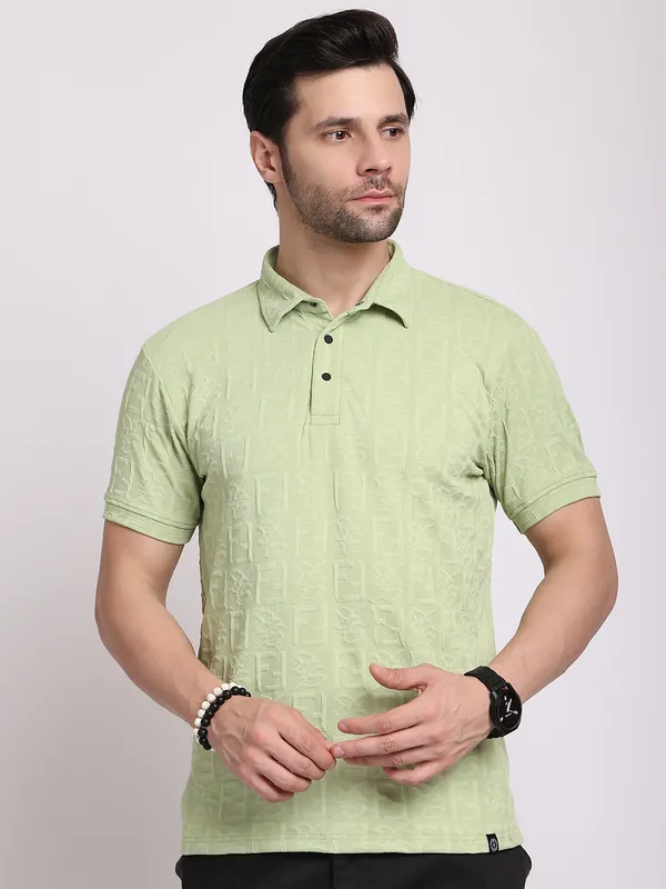 Sea_Green_Polycotton_T-Shirt_For_Men