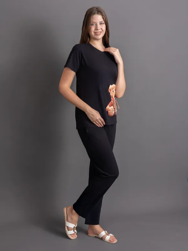 Black_100%_Cotton_Lycra_Bio_Wash_Co-Ord_Set_For_Women