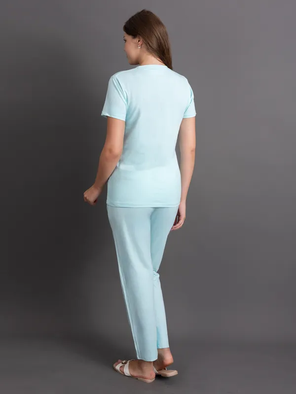 Sea_Green_100%_Cotton_Lycra_Bio_Wash_Co-Ord_Set_For_Women