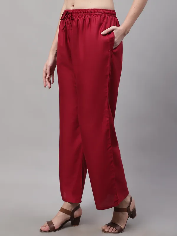 Maroon_Rayon_Palazzo_For_Women