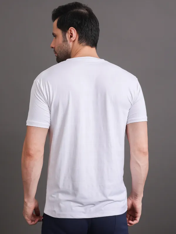 White::Peach_Polyester_T-Shirt_For_Men