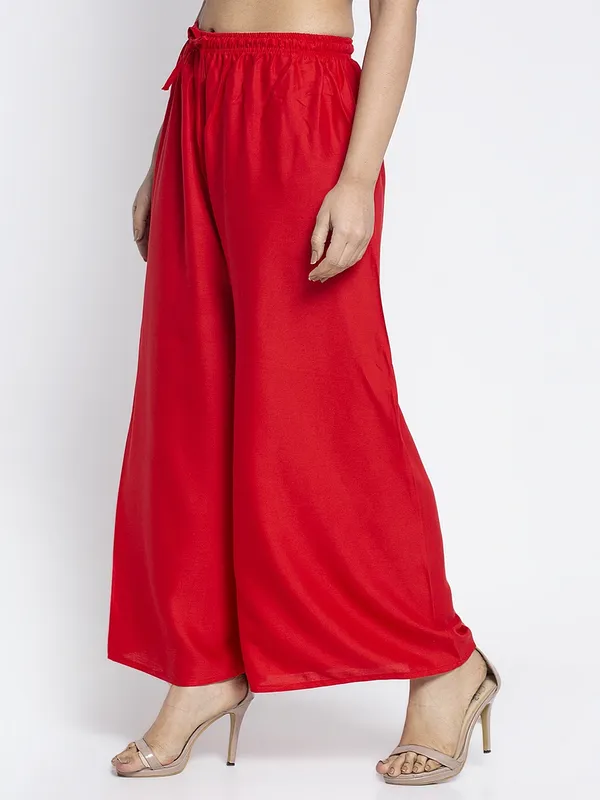 Red_Rayon_Palazzo_For_Women