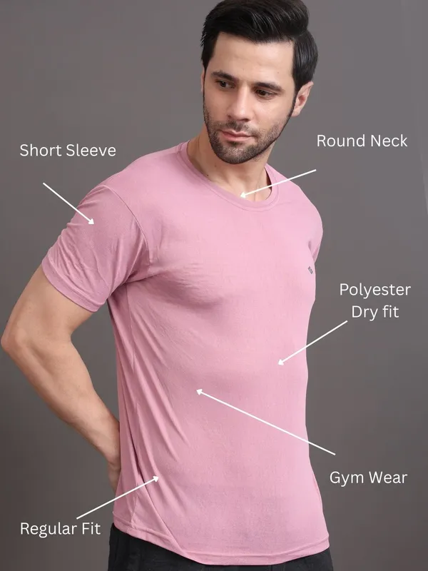 Pink_Polyester_Tshirt_For_Men