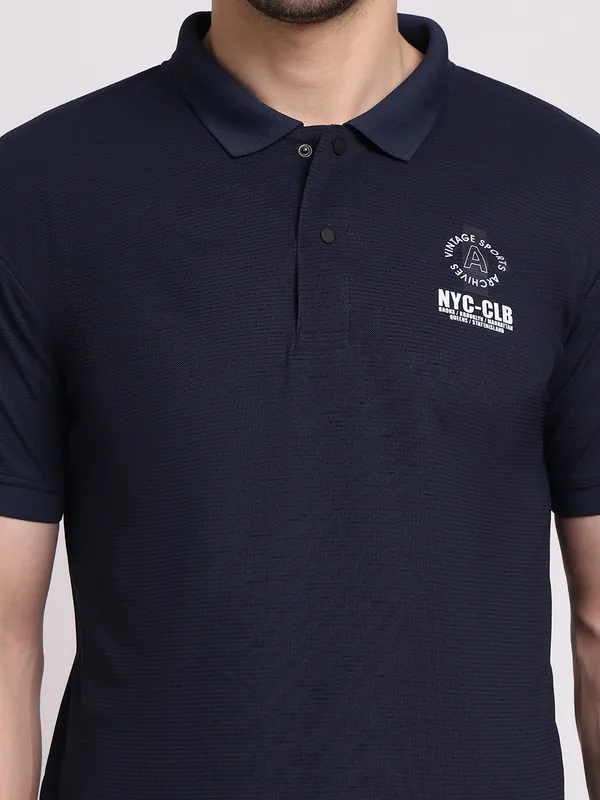 Navy_Blue_Polycotton_T-Shirt_For_Men