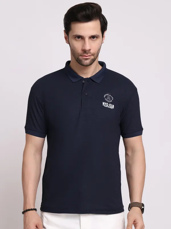 Navy_Blue_Polycotton_T-Shirt_For_Men