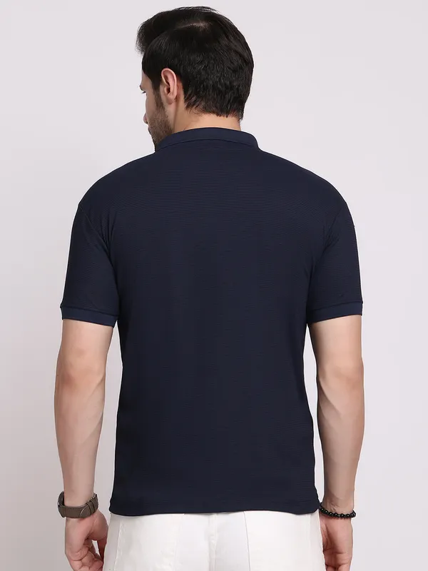 Navy_Blue_Polycotton_T-Shirt_For_Men