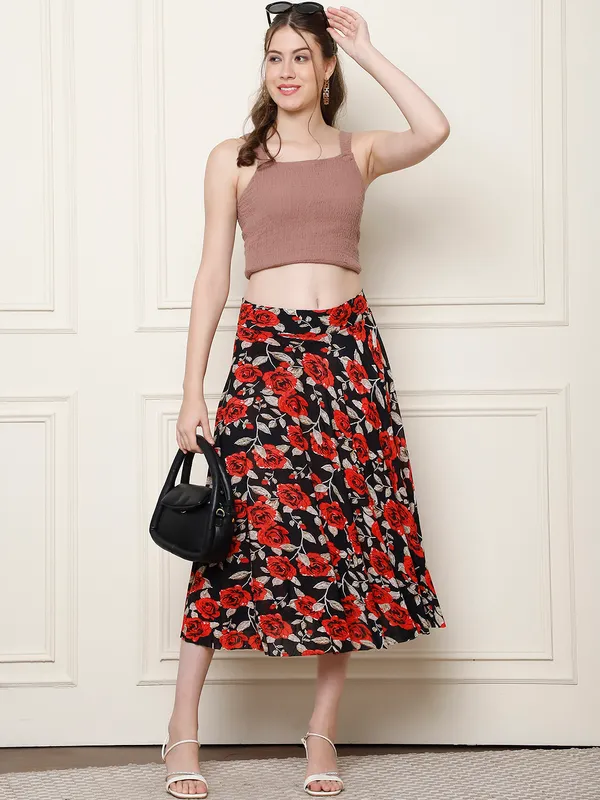 Multi_Color_Polyester_Lycra_Skirt_For_Women