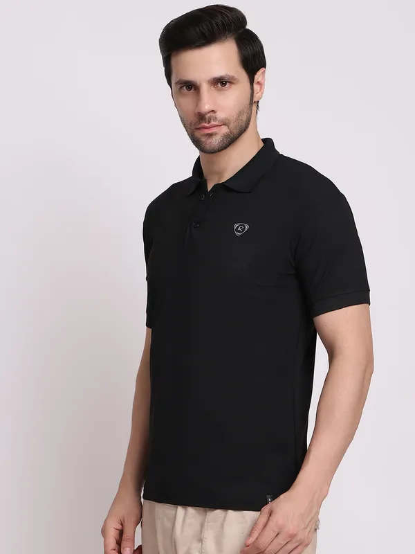 Black_Polycotton_T-Shirt_For_Men