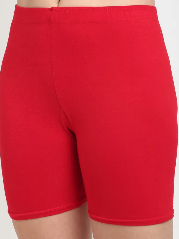 Red_Cotton_Shorts_For_Women