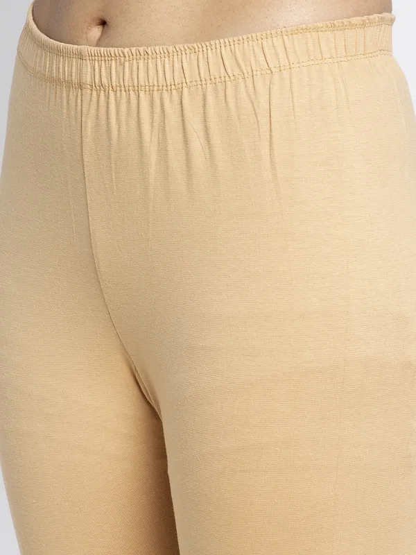 Beige_Cotton_Lycra_Legging_For_Women