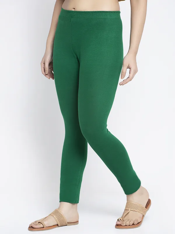 Green_Cotton_Lycra_Legging_For_Women