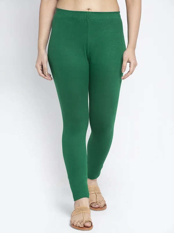 Green_Cotton_Lycra_Legging_For_Women