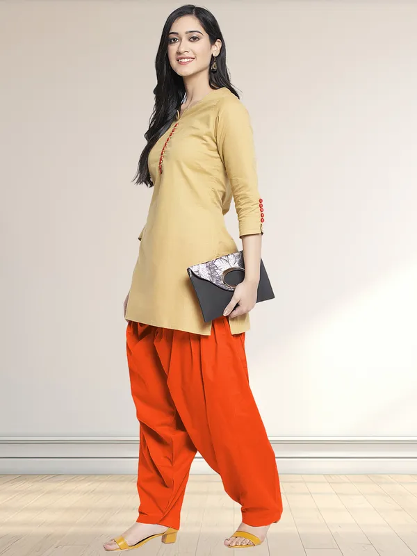 Orange_Cotton_Salwar_For_Women
