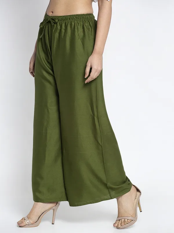 Olive_Rayon_Palazzo_For_Women