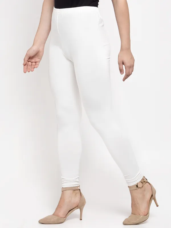 White_Cotton_Lycra_Legging_For_Women