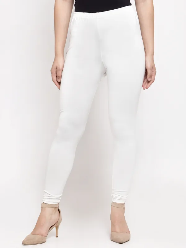 White_Cotton_Lycra_Legging_For_Women