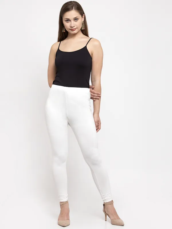 White_Cotton_Lycra_Legging_For_Women