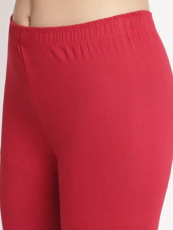 Maroon_100%_Cotton_Lycra_Capri_For_Women