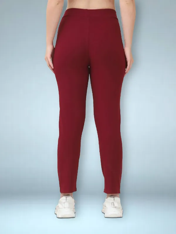 Maroon_Lycra_Polyester_Spandex_Jegging_For_Women