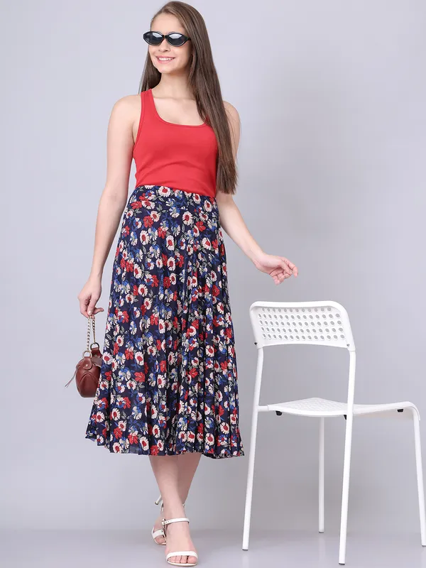 Multi_Color_Polyester_Lycra_Skirt_For_Women