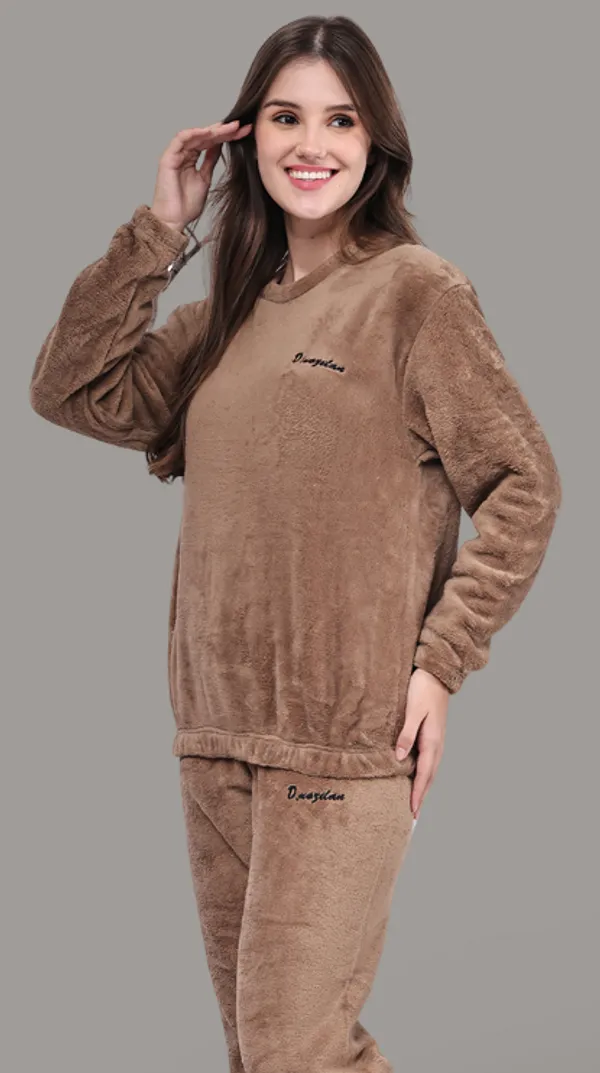 Brown_Wool_Blend_Jogger_Set_For_Women