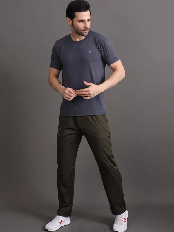Grey::Pink_Polyester_T-Shirt_For_Men