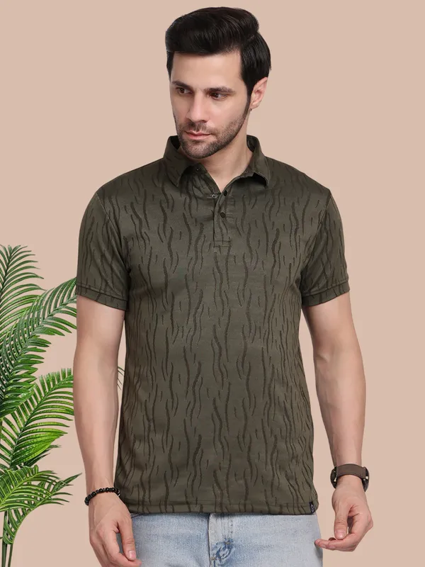 Olive_Polycotton_T-Shirt_For_Men