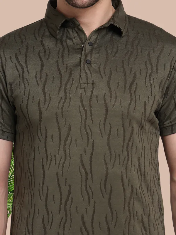 Olive_Polycotton_T-Shirt_For_Men