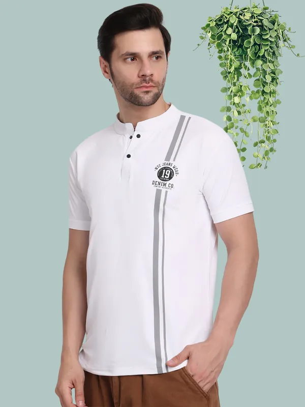 White_Polycotton_T-Shirt_For_Men