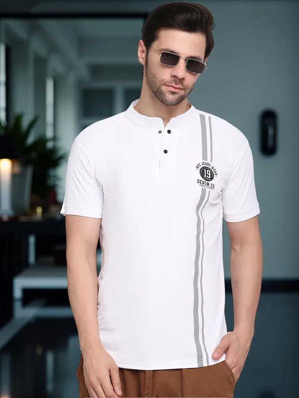 White_Polycotton_T-Shirt_For_Men