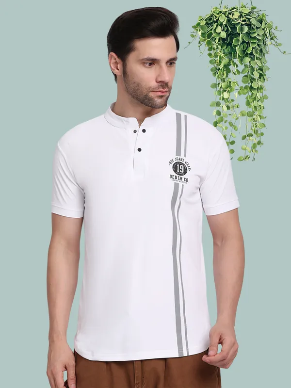 White_Polycotton_T-Shirt_For_Men