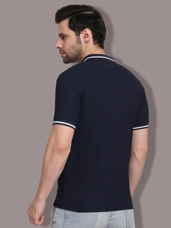 Navy_Blue_Polycotton_T-Shirt_For_Men