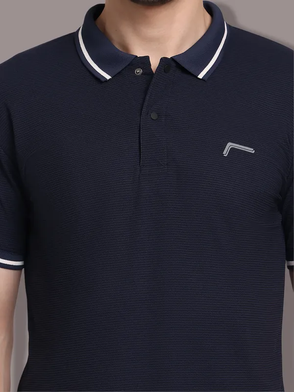 Navy_Blue_Polycotton_T-Shirt_For_Men