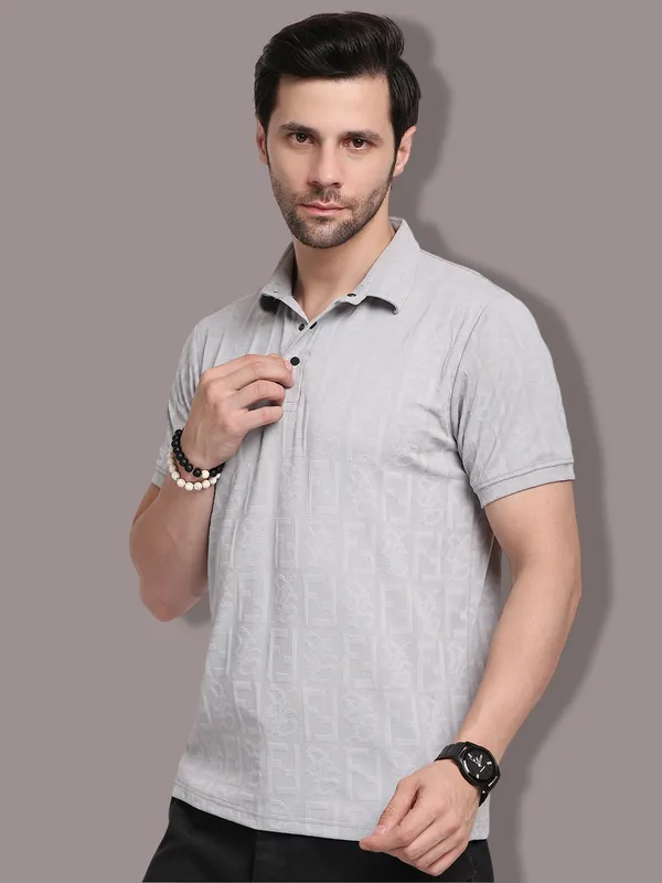 Grey_Polycotton_T-Shirt_For_Men