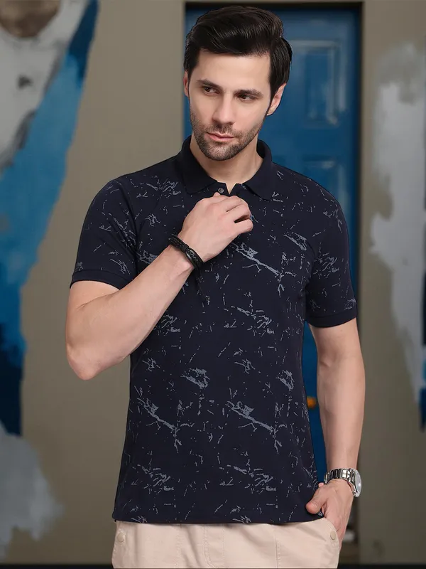 Navy_Blue_Cotton_T-Shirt_For_Men