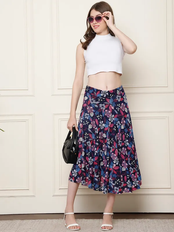 Multi_Color_Polyester_Lycra_Skirt_For_Women