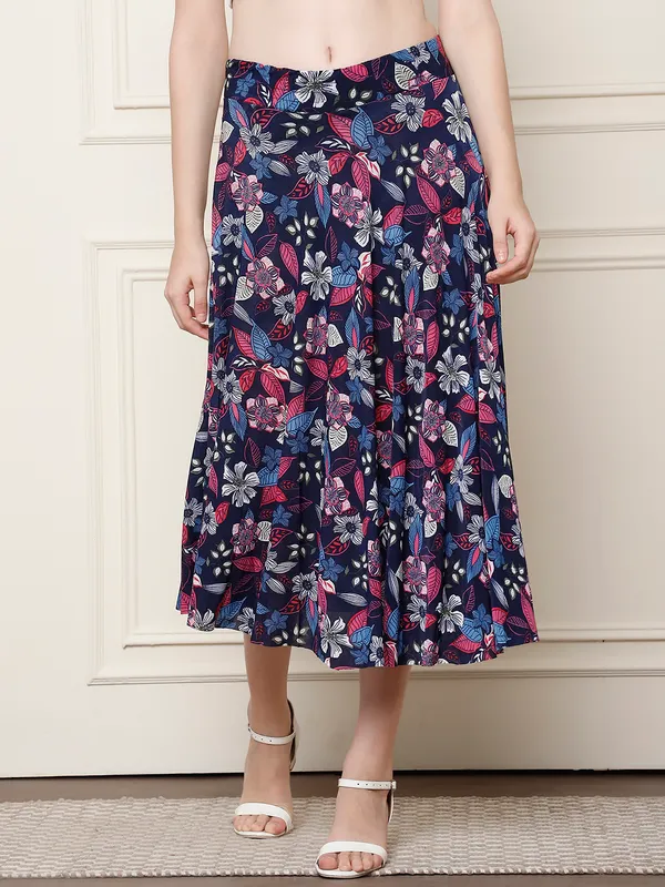 Multi_Color_Polyester_Lycra_Skirt_For_Women