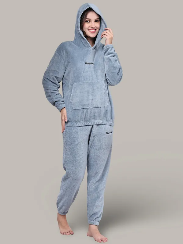Grey_Wool_Blend_Nightwear_For_Women