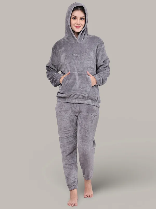 Dark_Grey_Wool_Blend_Night_Wear_For_Women