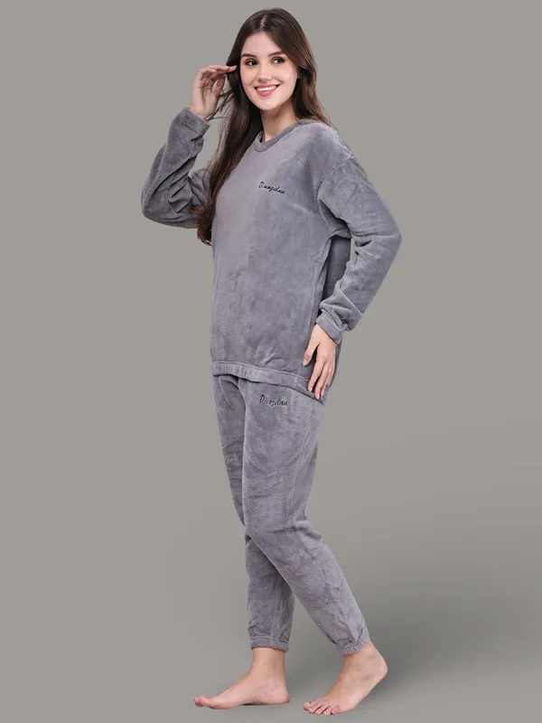 Dark_Grey_Wool_Blend_Night_Suit_For_Women