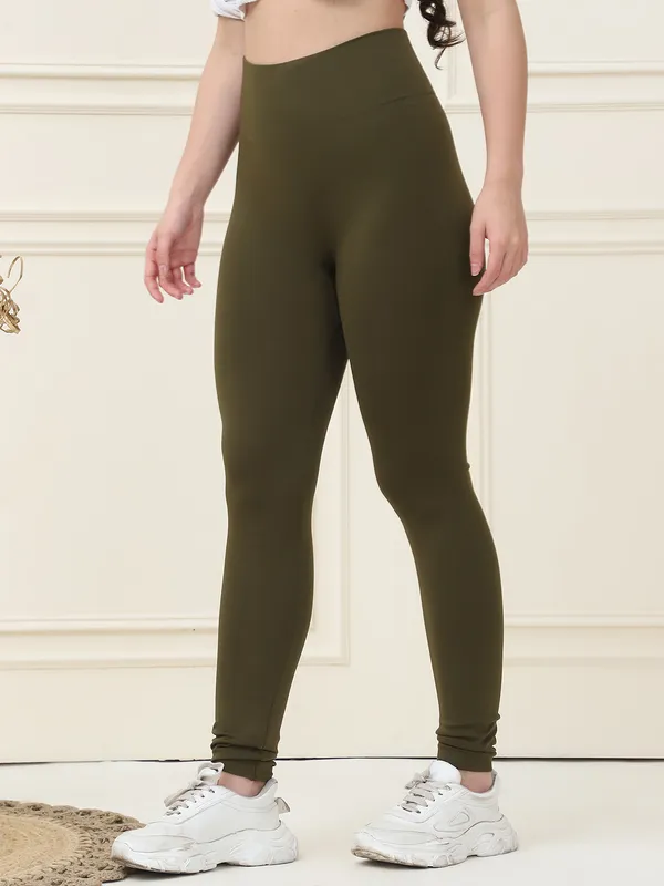 Green_75%_Nylon_&_25%_Spandex_Legging_For_Women