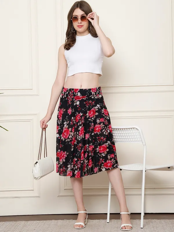 Multi_Color_Polyester_Lycra_Skirt_For_Women