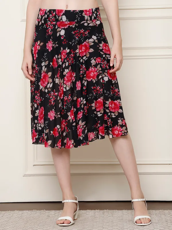Multi_Color_Polyester_Lycra_Skirt_For_Women