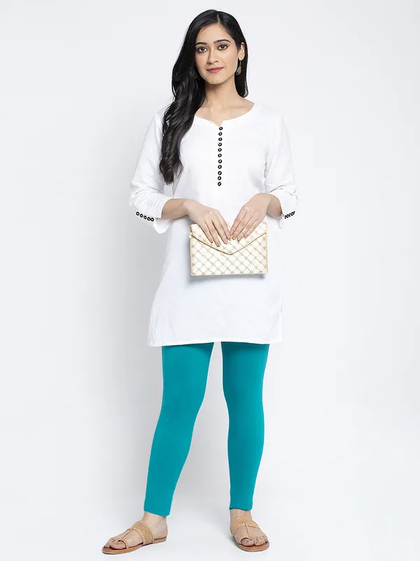 Sea_Green_Cotton_Lycra_Legging_For_Women