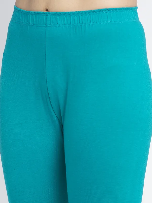 Sea_Green_Cotton_Lycra_Legging_For_Women