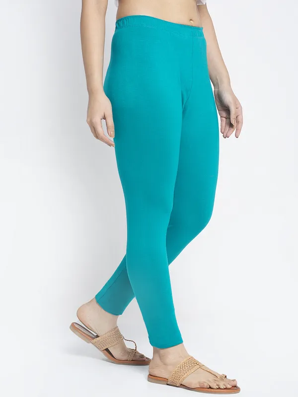 Sea_Green_Cotton_Lycra_Legging_For_Women