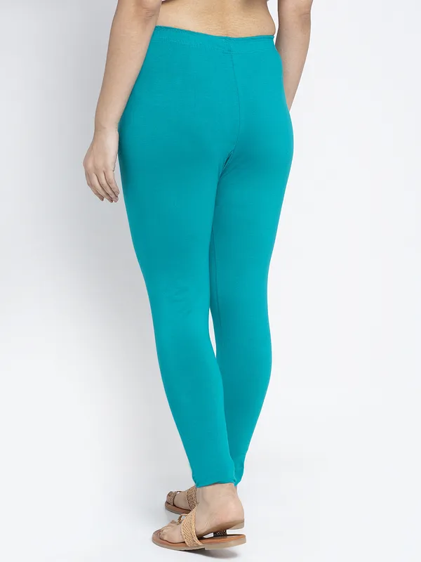 Sea_Green_Cotton_Lycra_Legging_For_Women